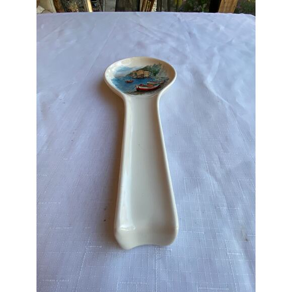 Ceramic Spoon Rest Painting of Sorrento Italy Made in Italy Multi on white EUC - Picture 2 of 10